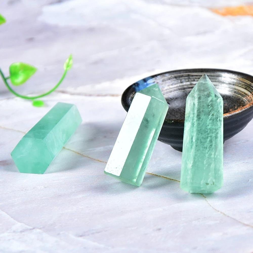 1_d190c4ee-7ac8-423f-a8f2-c360c2b8fb36.jpg Obelisk Green Fluorite Crystal Wand - Image 1